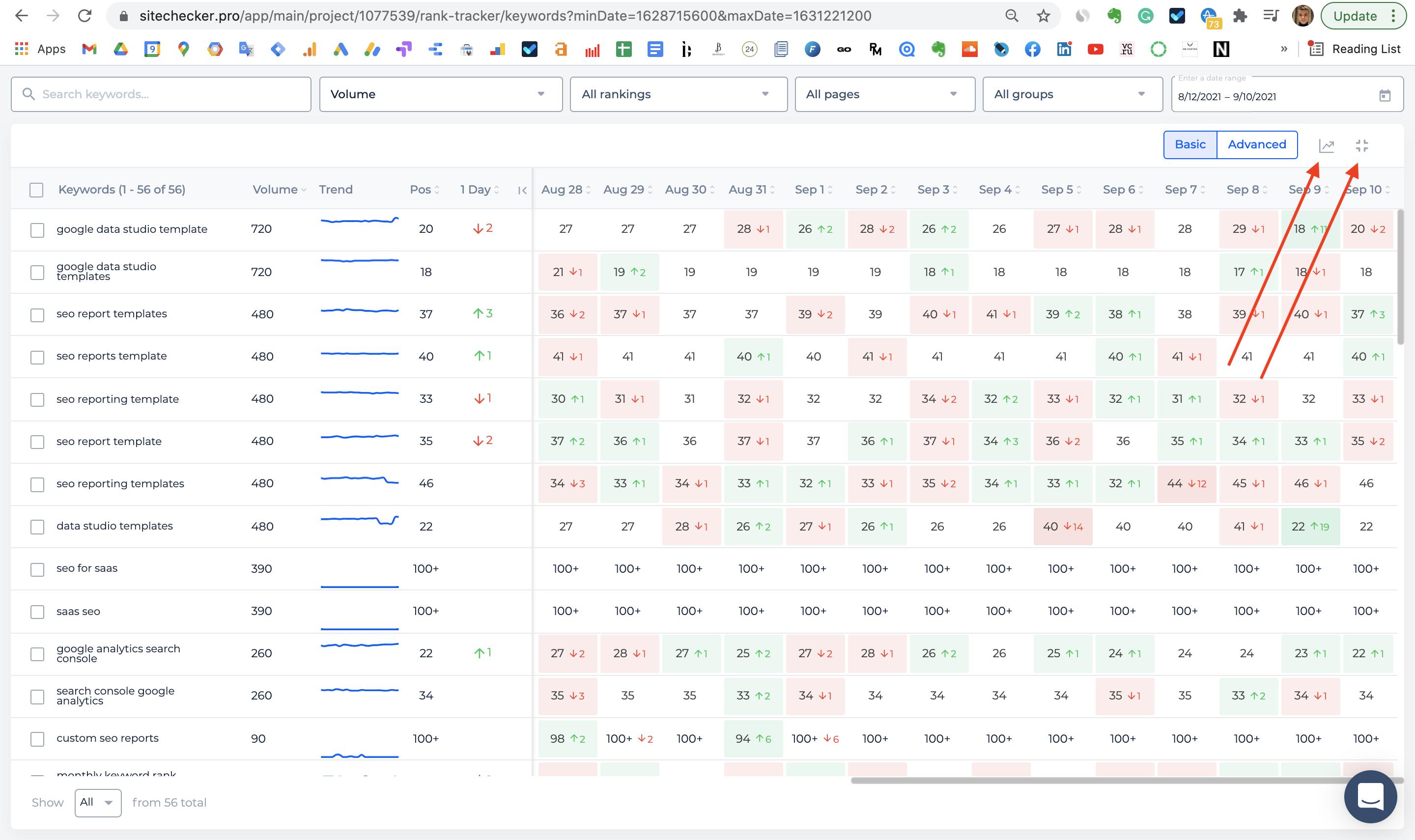 rank tracker full screen