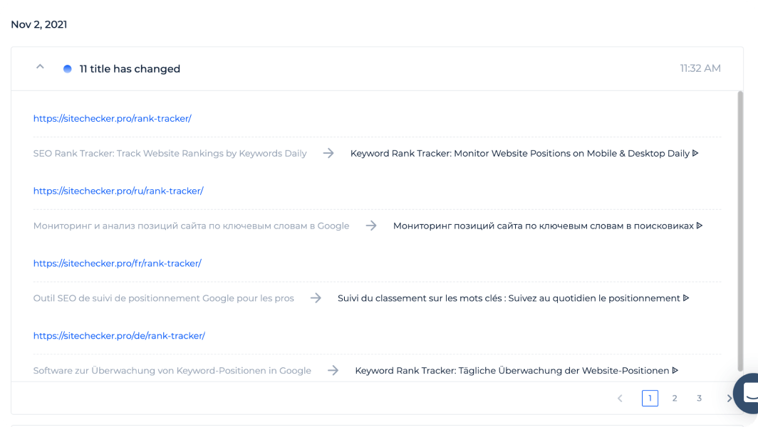 Monitor your competitors to the history of their editing, site's uptime and downtime.