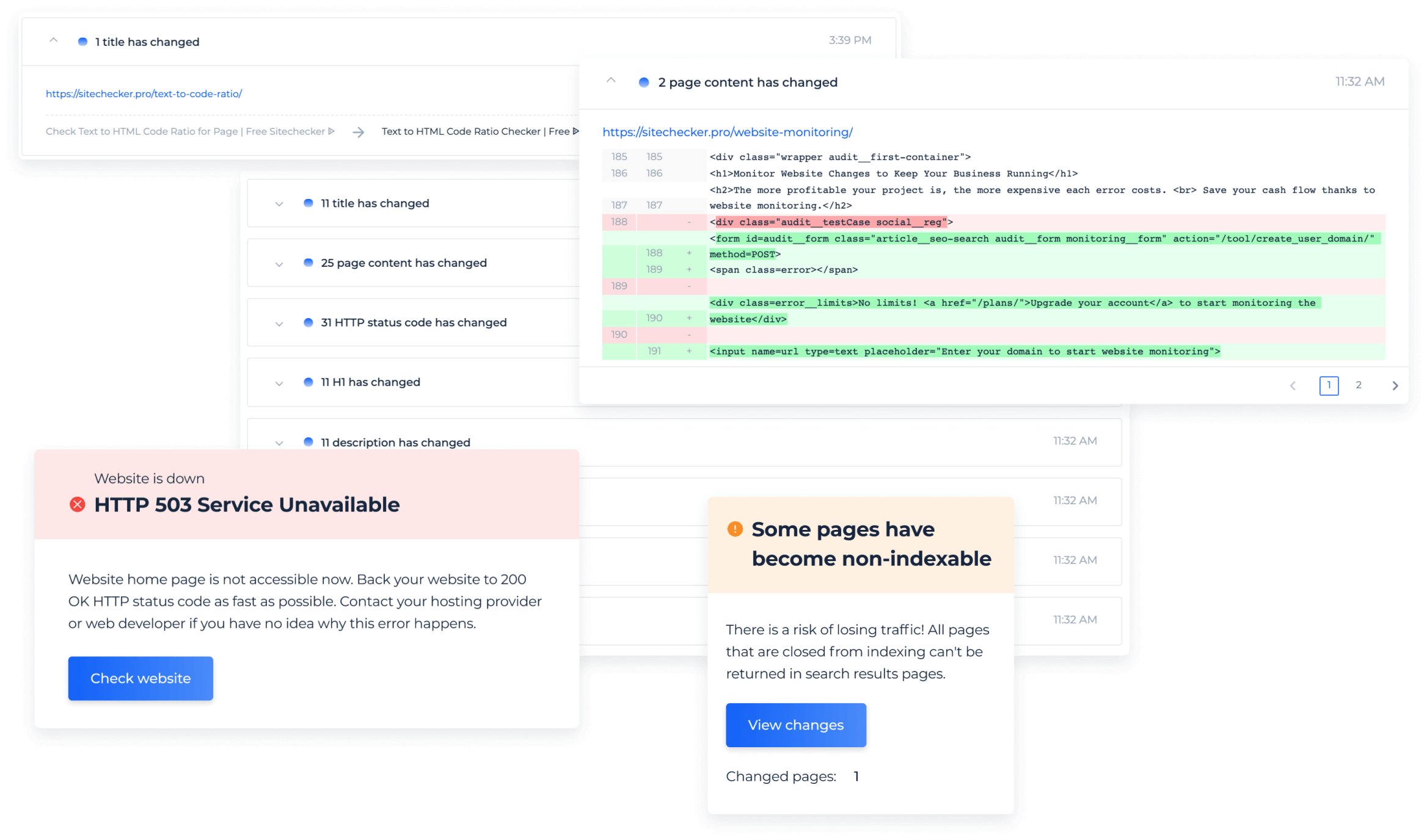 Content monitor and other website monitoring services with push notifications for the loyal price in one place.